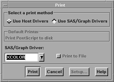 130 Printing from GRAPH Windows 4 Chapter 6 Printing from GRAPH Windows If you have host printing turned on, then you can use the Print dialog box to print the contents of a GRAPH window.