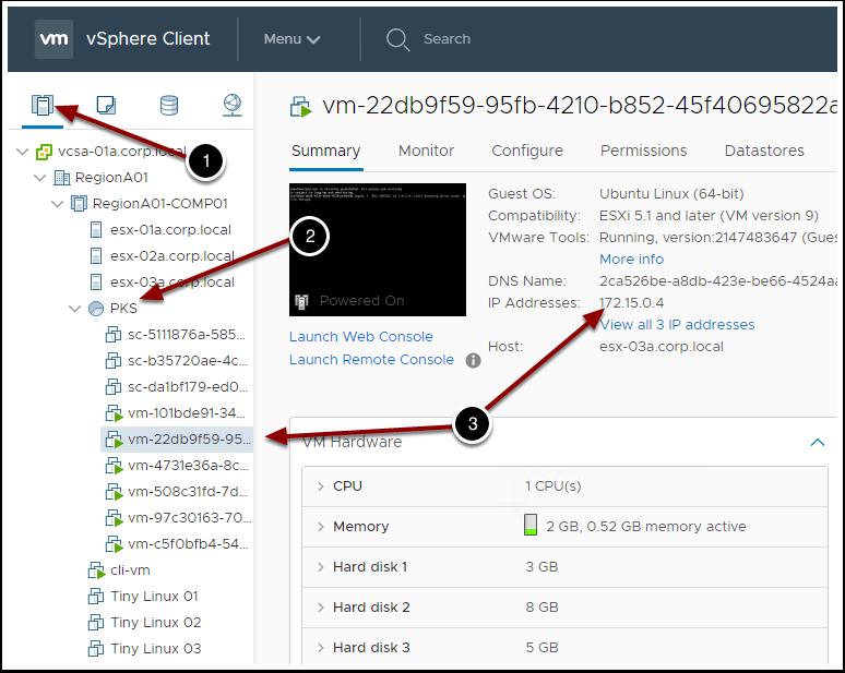 Find Worker VM To Power Off 1. Click Hosts and Clusters View 2.