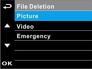 3.2.4 Deleting Files If recording is in progress, press the button to stop recording. 1. Press the button to enter the OSD menu. 2.