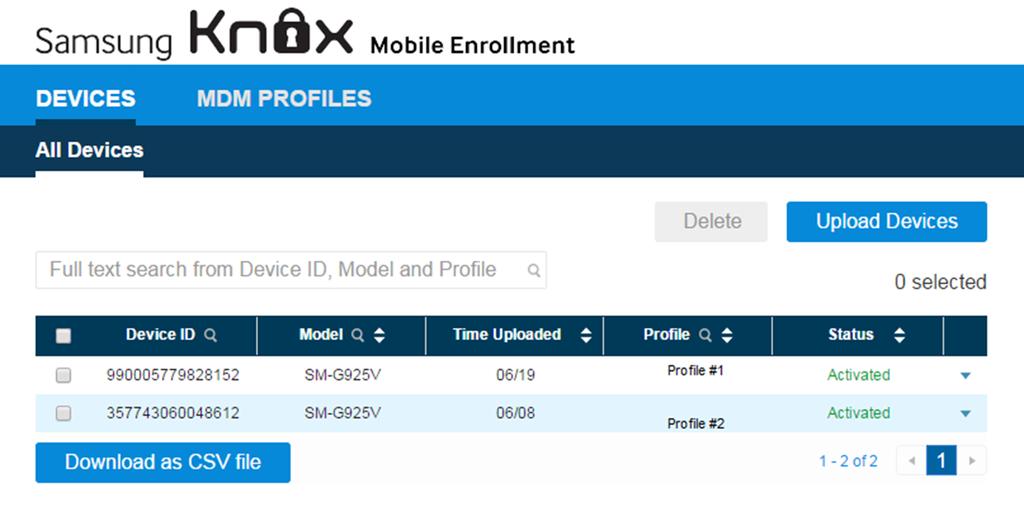 The Knox Mobile Enrollment tool verifies your purchase details to ensure that each device is enrolled in the proper enterprise.