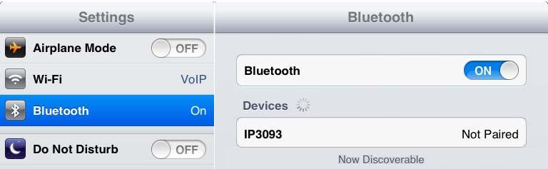 Pairing your ipad mini or iphone with Bluetooth 1. Prepare your ipad mini or iphone On your device, go to Settings > Bluetooth. Turn Bluetooth on. 2.