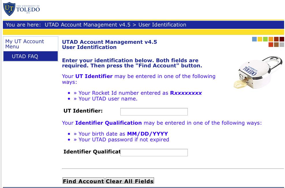 NOTE: Your birthday must be entered as MM/DD/YYYY (Month/Day/Year) 3. After you enter this information, you will be at the UTAD Account Management Page.