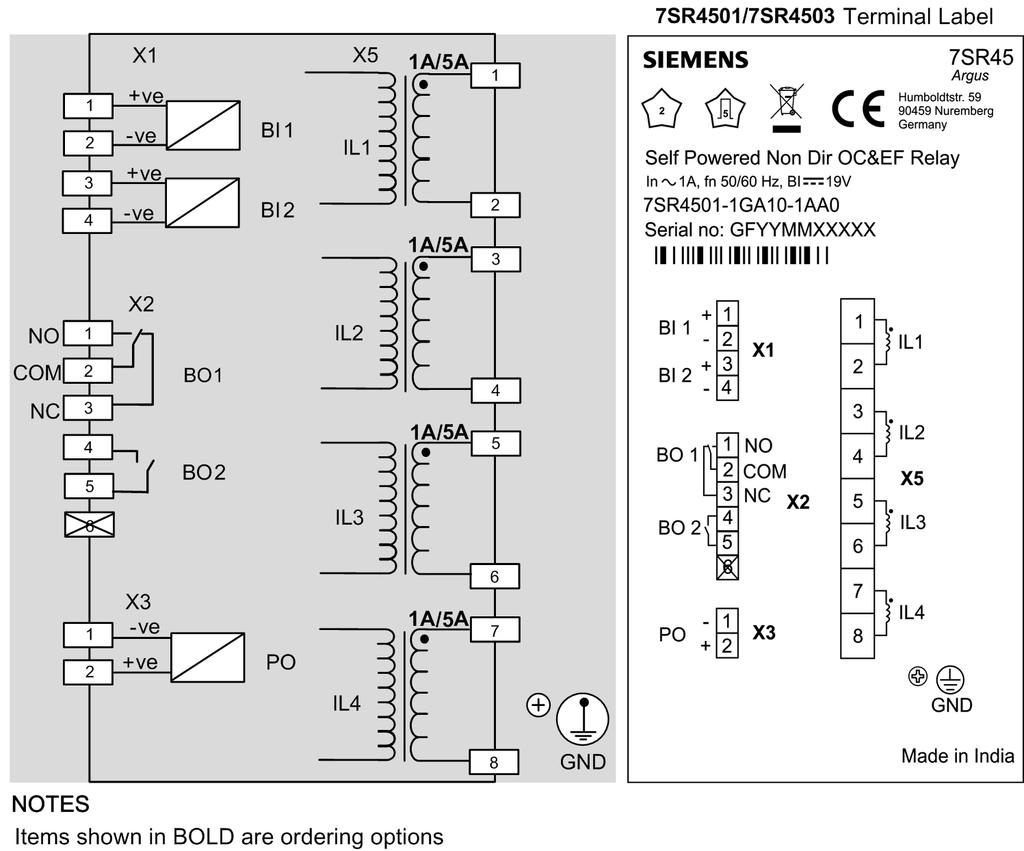 Technical Documentation Connection Diagrams 4.1 [lo_7sr4501(03)-xga10 terminal label/wiring diagram, 1, en_us] Figure 4.