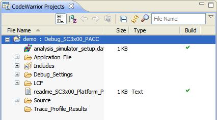 CodeWarrior Projects View 3. Build and debug program a. Select the project in the CodeWarrior Projects view. b.