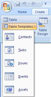 Access 2007 Table Create and Format Tables in Access 2007 I. What is Table? A table is constructed with a field or many fields and it is used for storing data or information.
