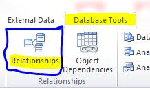 To test the relationship we just have created; 1. Select the Database Tools from the menu bar. 2. Click on the Relationships icon in the ribbon as shown in Figure 21. 3.
