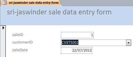 Figure 33: Basic data entry form Creating a Line Item Form The limitation of the form shown in Figure 33 is that it