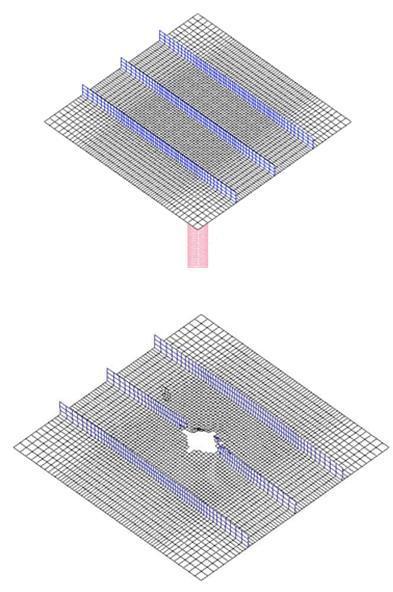 resulting from projectile impact to stiffened panels Parameterizing Damage Use damage models to