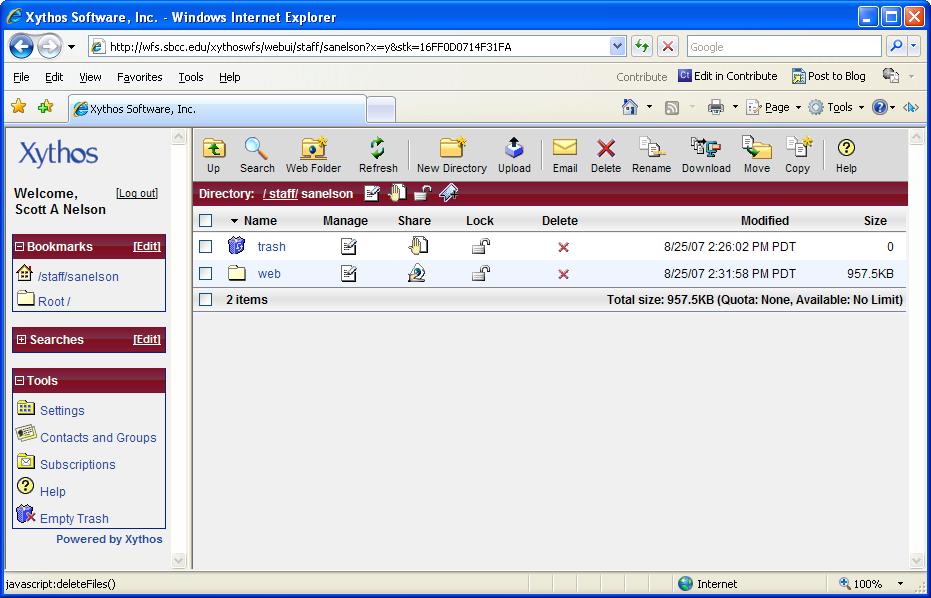 Creating and Sharing a Web Folder for MAT153 1) In the File Management Toolbar,