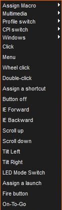 Button settings Assign advanced functions 1 2 3 4 5 6 7 Advanded functions can be set to any Khuno button through its software: 1. Assign Macro }} Assign a Macro to a button 2.
