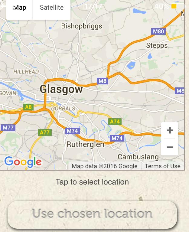 Step 1: Identifying the area (continued) Here we have zoomed in to Glasgow.
