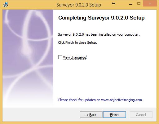 3.6 The Surveyor software installation is now completed, please click Finish to close the installation process. See Figure 6.