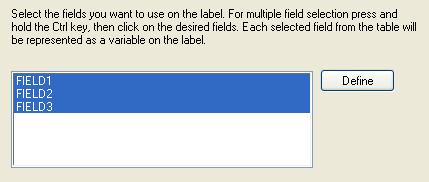 Chapter 3: Label Design and Printing 6. Review the text database structure. The field names and their maximum lengths are displayed. Click on the Finish button to close Text File Wizard.