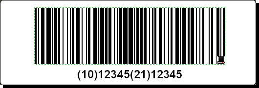 Chapter 3: Label Design and Printing Edit Bar Code EAN.UCC 128 The designed label with EAN.UCC 128 bar code To define the EAN.