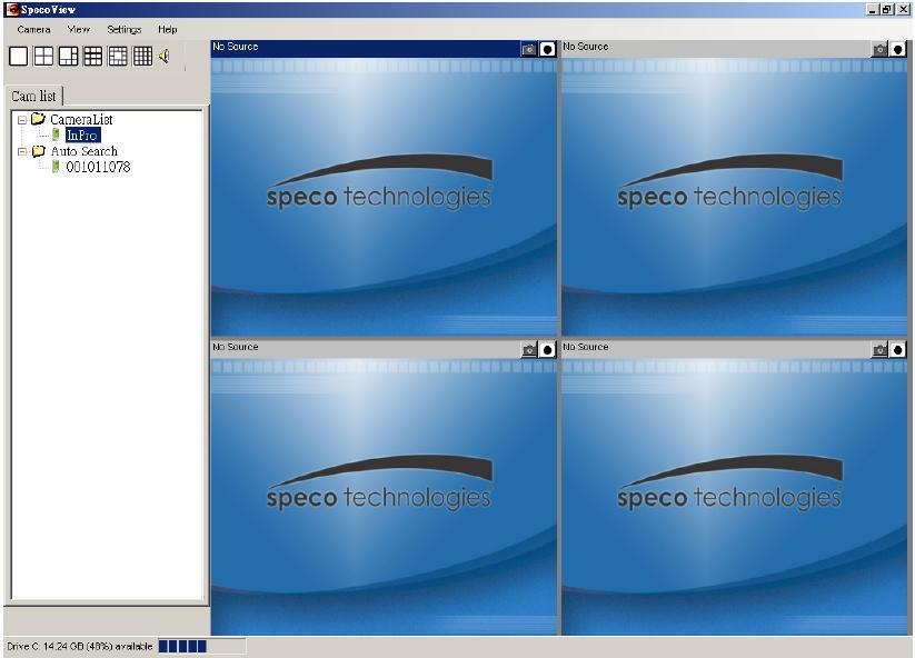 Startup and the layout of SpecoView Startup SpecoView You can startup SpecoView from either Start Programs SpecoView or the shortcut of SpecoView on the windows desktop.