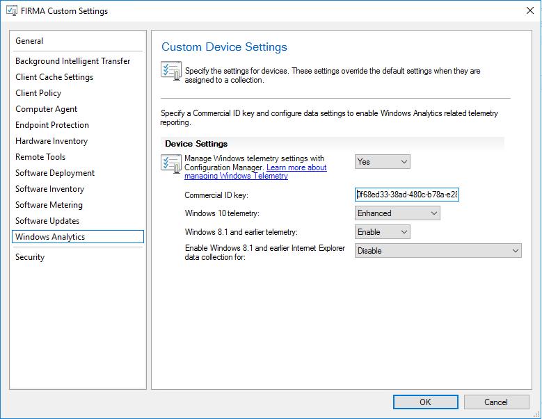Then deploy these settings on a collection you want to enable collecting telemetry for Windows Analytics. 6.