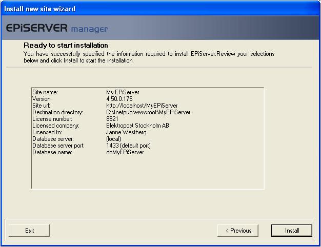 Offline Installation and Upgrade 7 When the installation procedure is complete, a folder has been created under "Program Files\EPiServer4" named Download.