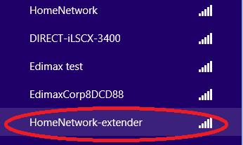 Select the extender connection.