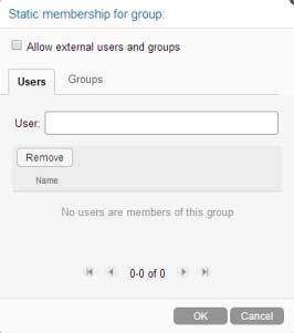 7 Select Allow external users and groups if you want to allow external users and groups to be members of the group that you are creating.