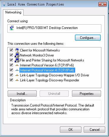 Appendix A Setting Up Your Computer s IP Address 6 Select Internet Protocol Version 4 (TCP/IPv4) and