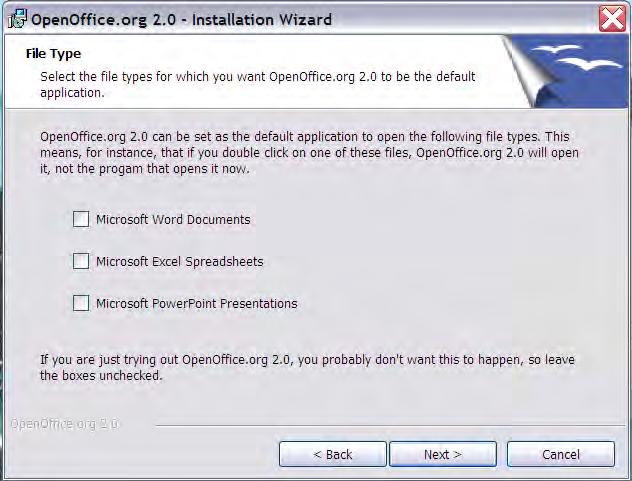 File associations File associations File associations are used to open certain types of files automatically with OpenOffice.org. You can choose to associate Microsoft Office files with OOo.