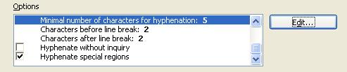 to the find the hyphenation settings (see Figure 58).
