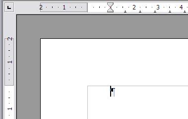 Changing page margins To change margins using the rulers: 1) The gray sections of the rulers are the margins (see Figure 66). Put the mouse cursor over the line between the gray and white sections.