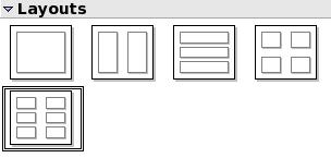 This involves advanced techniques. Figure 113: Handout layouts To print a handout: 1) Select the slides using the Slide Sorter.