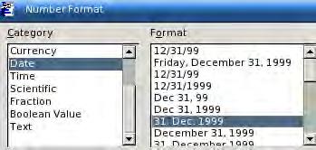 Creating a database Figure 124: Available date formats 1) In the main database window, click on the Tables icon (Figure 125). Rightclick on Months and select Open from the context menu.