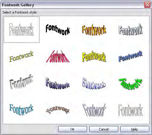 Creating a Fontwork object Creating a Fontwork object 1) On the Drawing or Fontwork toolbar, click the Fontwork Gallery icon.