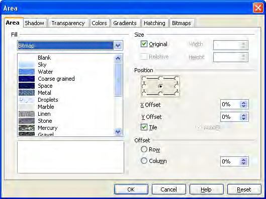 Managing 3D Objects Figure 75: Bitmap application settings Note The checkbox Tile in the dialog lets you specify whether you want the motif to be