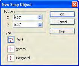 Place objects with precision Position a snap line with precision Go to Insert > Insert Snap Point/Line. In the following dialog, define the X or Y position of the snap line.