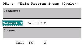 4.5 Setting the standard program 3. OB1 Calling the FC 2.