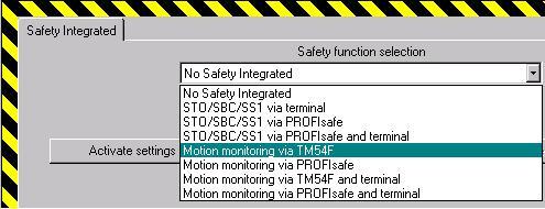 For the drives, open the "Safety Integrated" window under "Functions".