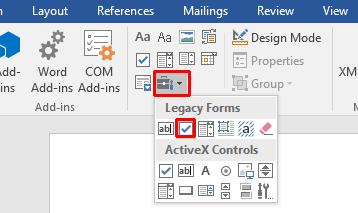 WORD 2016 ADVANCED Page 115 Your form will now look like this.