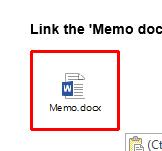 WORD 2016 ADVANCED Page 60 Click on the OK button and you will see the linked file icon displayed within your document. Save your changes.