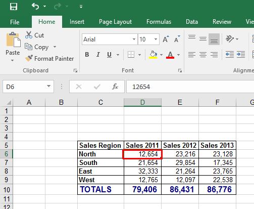 WORD 2016 ADVANCED Page 73 Change the value in cell D6 to 40,000.