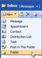 Creating Folders To create a Folder (which is a part of your Inbox, Sent Items, or Deleted Items, do one of