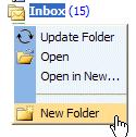 Or you can RIGHT click the folder under which you desire to have your special folder.