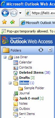 until you see: Inbox, Sent Items, or Deleted Items.