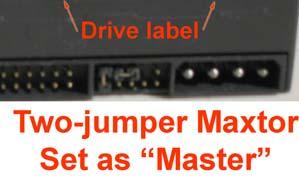 SETTING THE JUMPER (ONLY APPLIES TO ADD KITS REPLACE KIT INSTALLERS CAN SKIP TO STEP 7) Pick up the factory hard drive and look at the hard drive with the label facing up and the empty power/ide