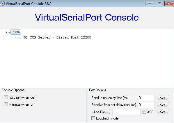 g) When GS100 connects to the port, connection status (1) is shown as below.