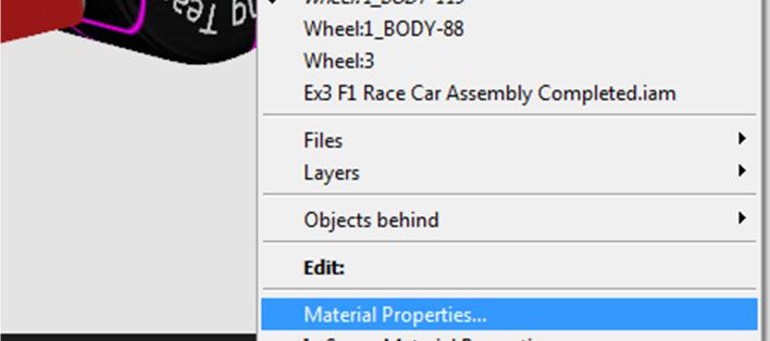 and click Material Properties from the