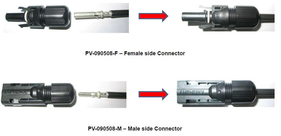Figure 4-16 Insert contact cable assembly into back of male
