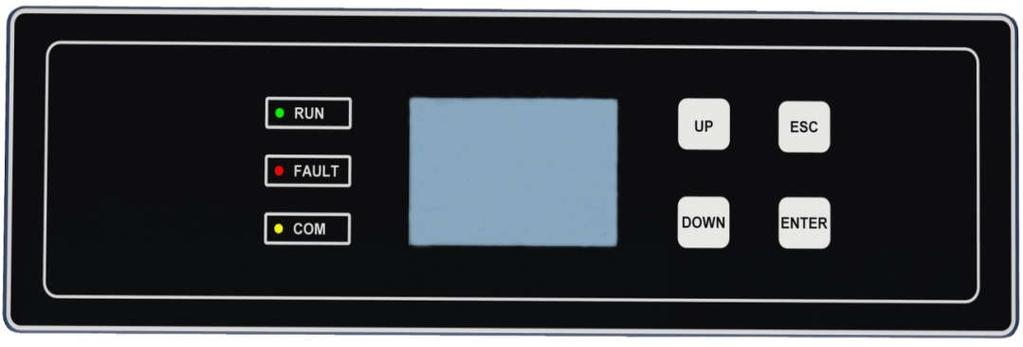 5. Human Machine Interface 5.1. Control and Display Panel Info provided here mainly includes LED display, LCD display, function keys and display fault etc.