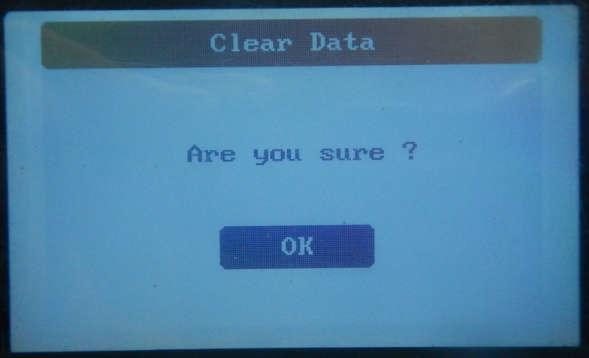 Choose Clear Data menu and press enter to get into data clearing state.