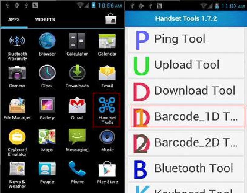Chapter 4 Barcode Reader 1. Open the Barcode Demo within Handset Tools; 2.