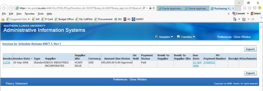 Checking if a Releases has been matched & processed for Payment You can tell if a release has been matched