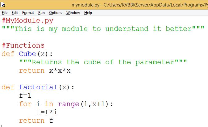 Python Module -Structure docstring