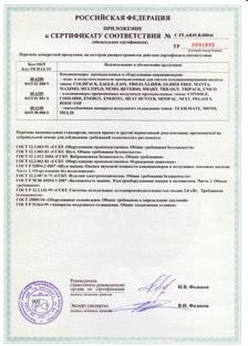 Declaration of conformity EAC and the TR certification.